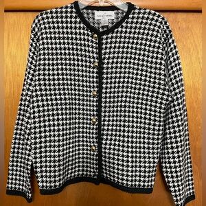 Black and white button down sweater size large